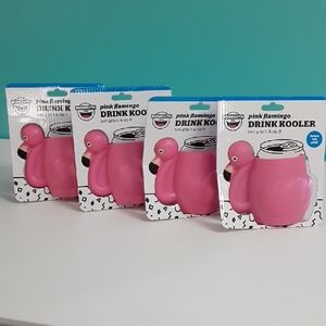 Pink Flamingo Drink Kooler by Bigmouth Inc. Set of 4, 3-D foam Drink Holders.